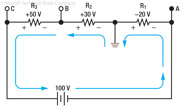 Figure 6-12. Current flow through a voltage divider.