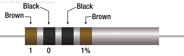 Figure 7-13. Resistor with black third color band.