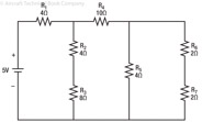 Figure 7-18. Calculations of resistance in circuits containing combinations of series and parallel paths.