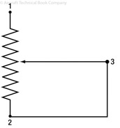 Figure 7-23. Potentiometer wired to function as rheostat.