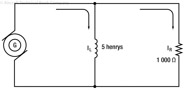 Figure 14-6. AC parallel circuit containing inductance and resistance.