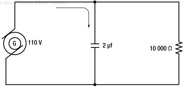 Figure 14-7. A parallel AC circuit containing capacitance and resistance.